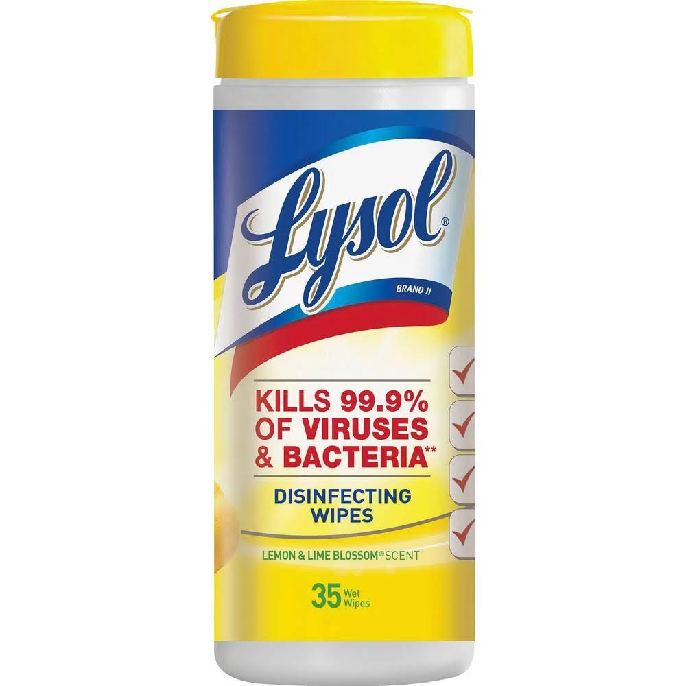Lysol Lemon and Lime Blossom Disinfecting Wipes,Pack of 12