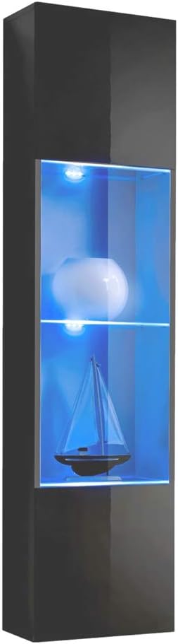 Fly Modular Wall Mounted Floating Bookcase Cabinet (Type-42) (Black)