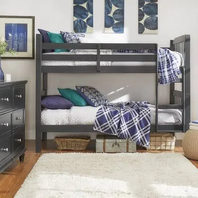 Beam Twin Over Twin Bunk Bed Harriet Bee Bed Frame Color: Vulcan Black