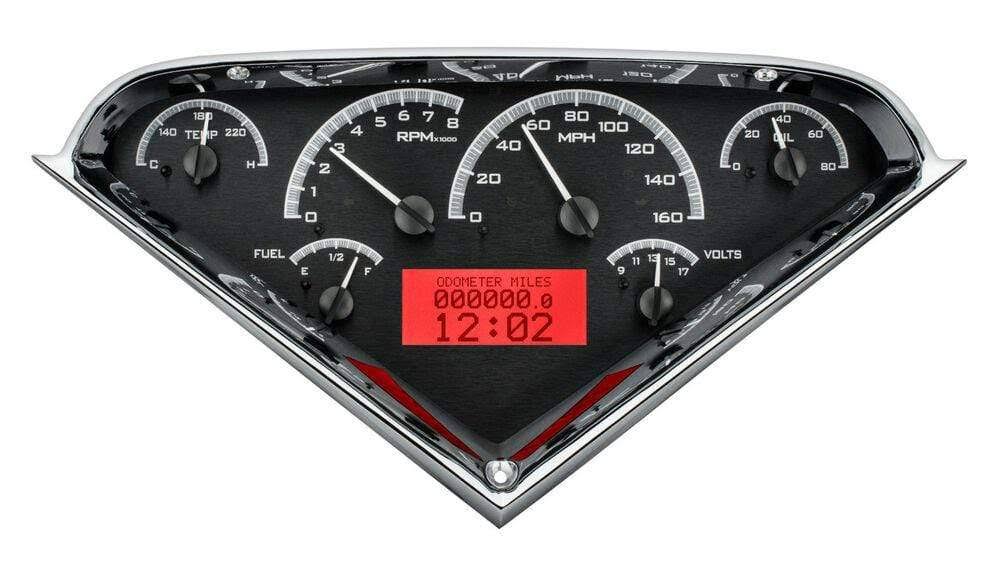 Dakota Digital 1955-59 Chevy Pickup Truck Analog Gauges Black Red VHX-55C-PU-K-R