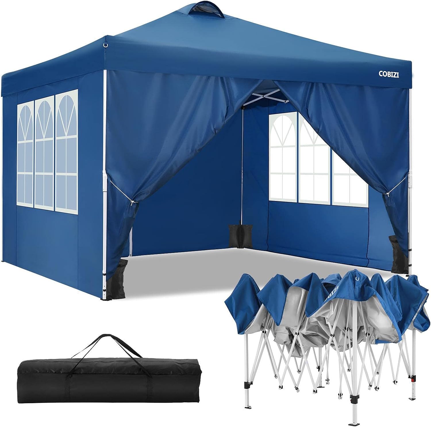 10x10 Pop-up Canopy Tent Commercial Instant Shelter Outdoor Beach Camping Craft Show Tent with 4 Sidewalls
