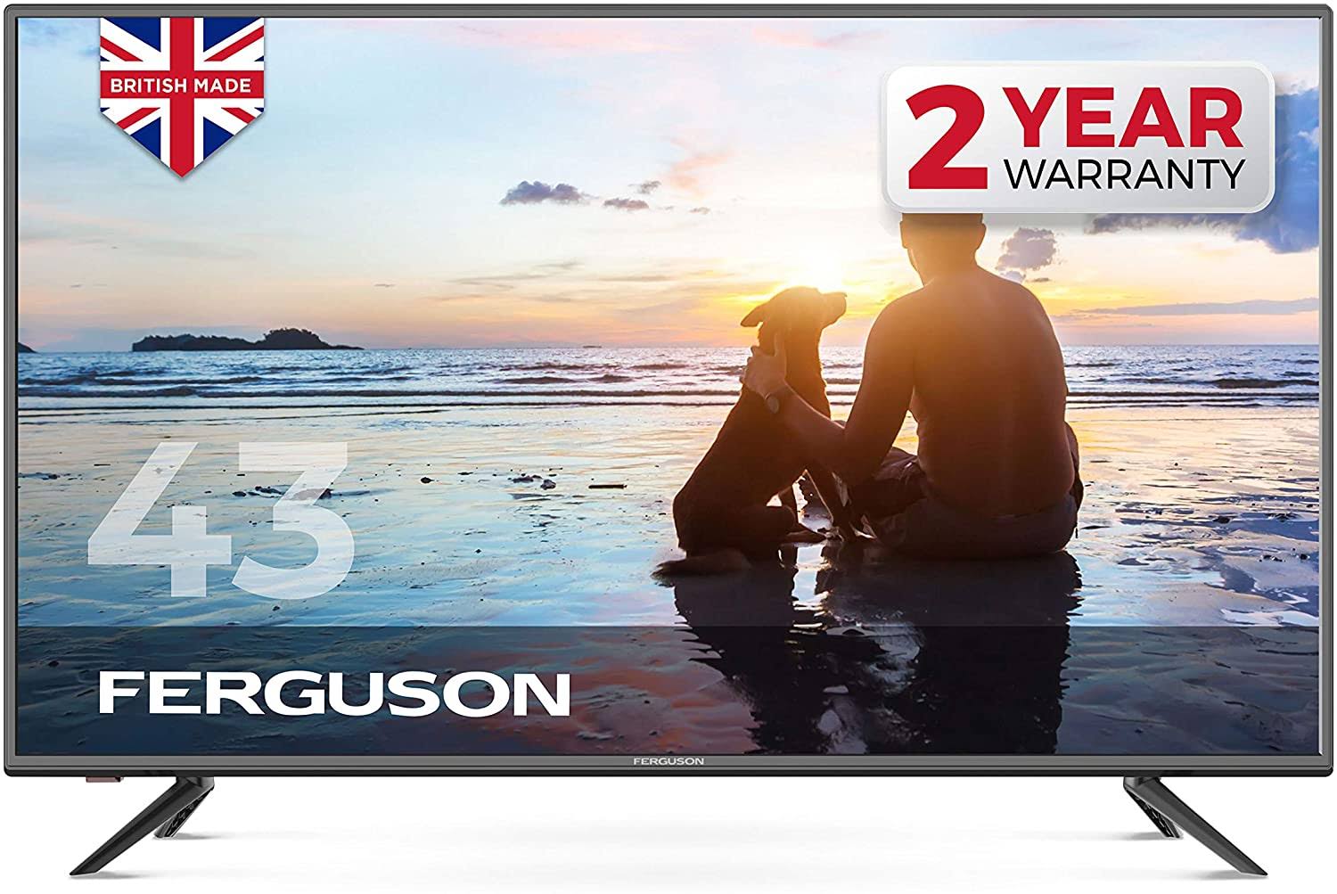 Ferguson 43x22 Full HD LED TV with Freeview HD, USB u0026 3 x HDMI - British Manufacturer - F4320DVB (New 2020 model), Black