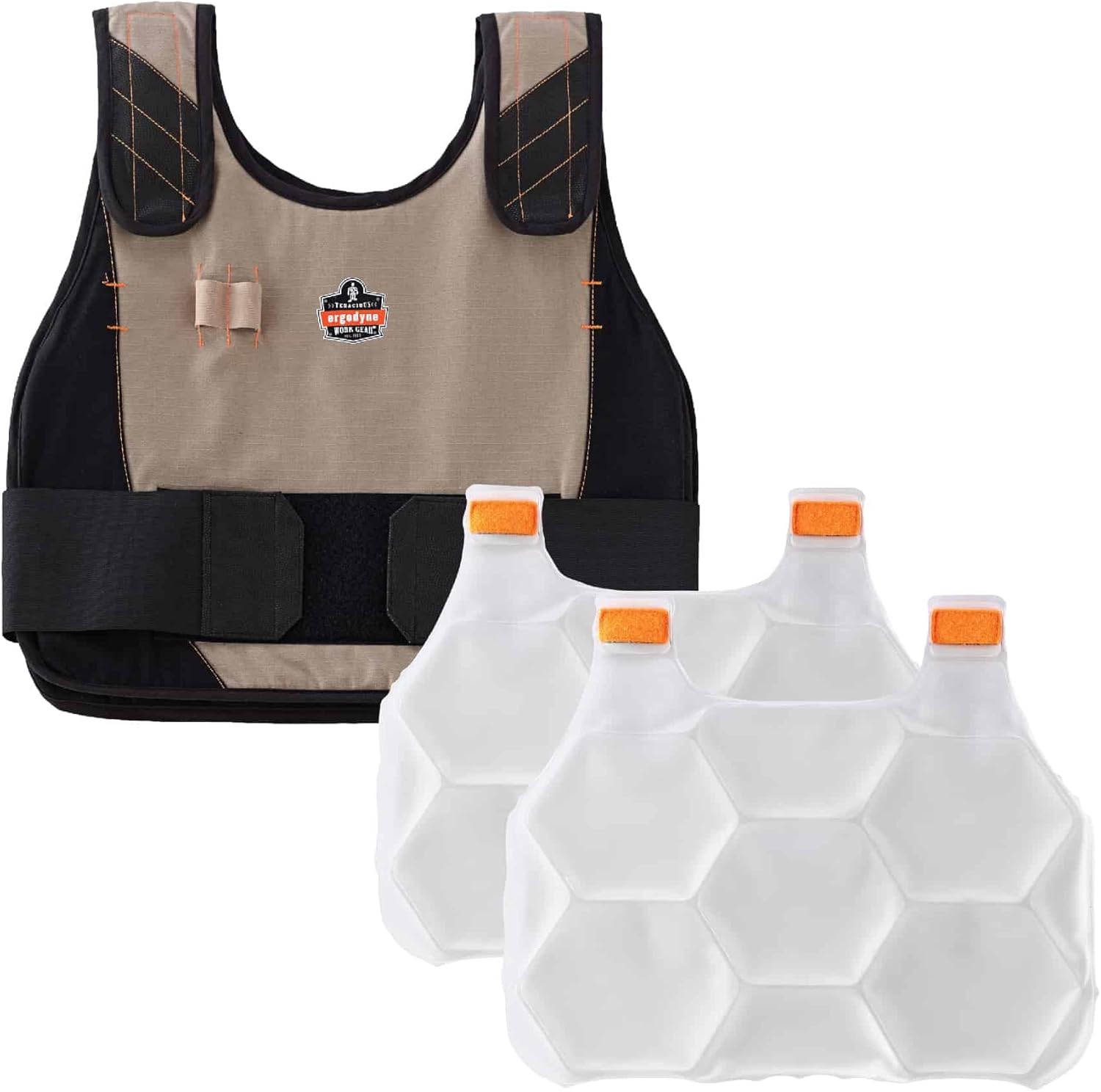 Cooling Vest with 2 Ice Packs, Flame Resistant, Flexible Design, Ergodyne Chill Its 6215