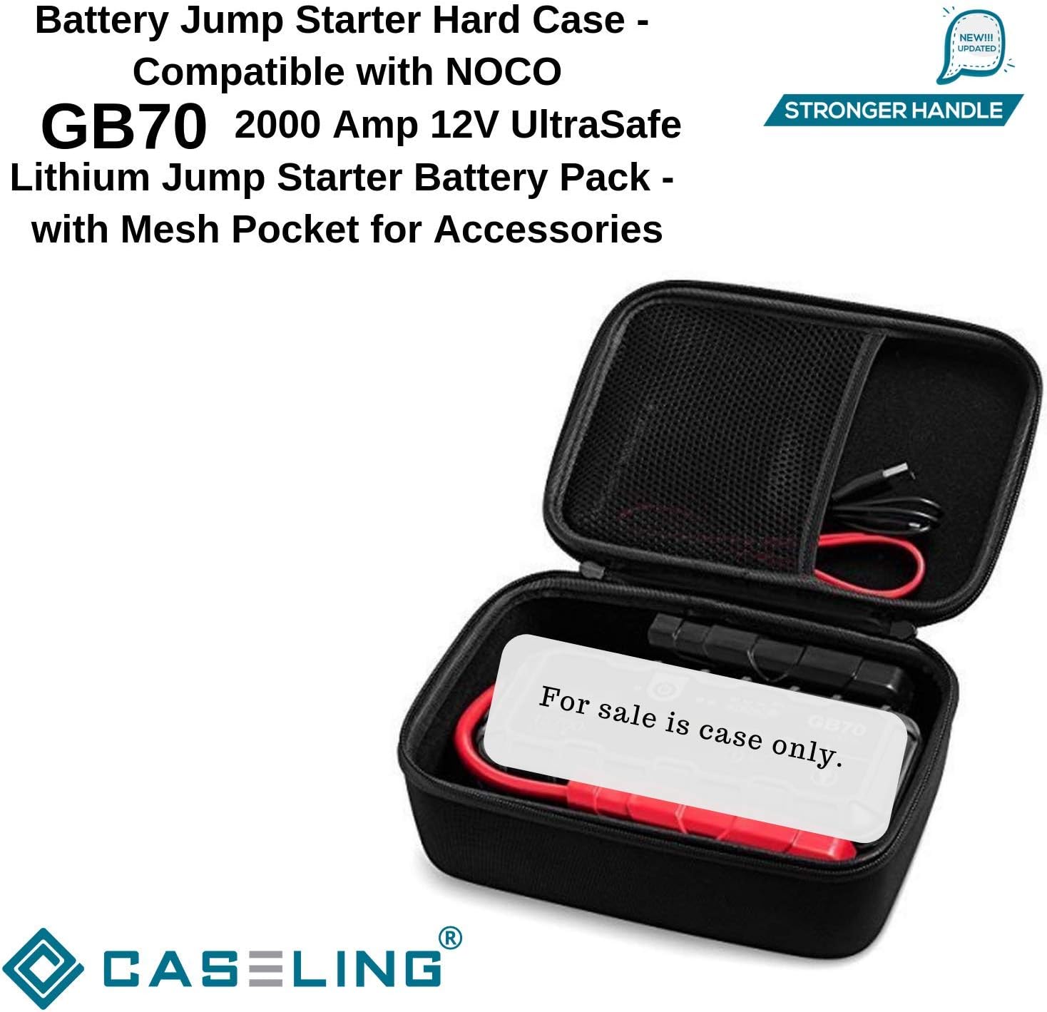 caseling Hard Case Compatible with GB70 2000 Amp 12V Lithium Jump Starter Battery Pack with Mesh Pocket for Accessories