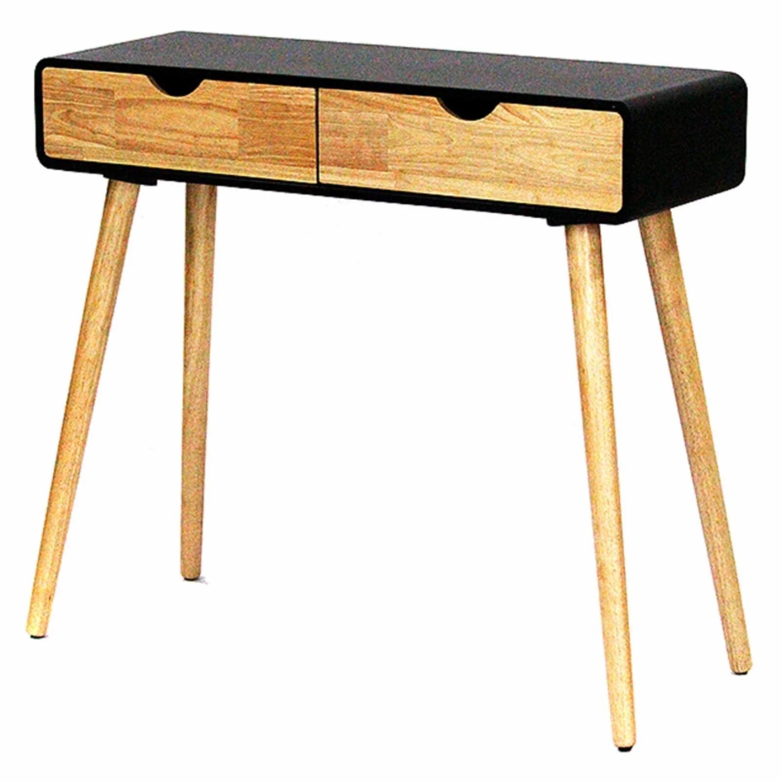 Heather Ann Euro Collection Writing Desk Console Table, Black