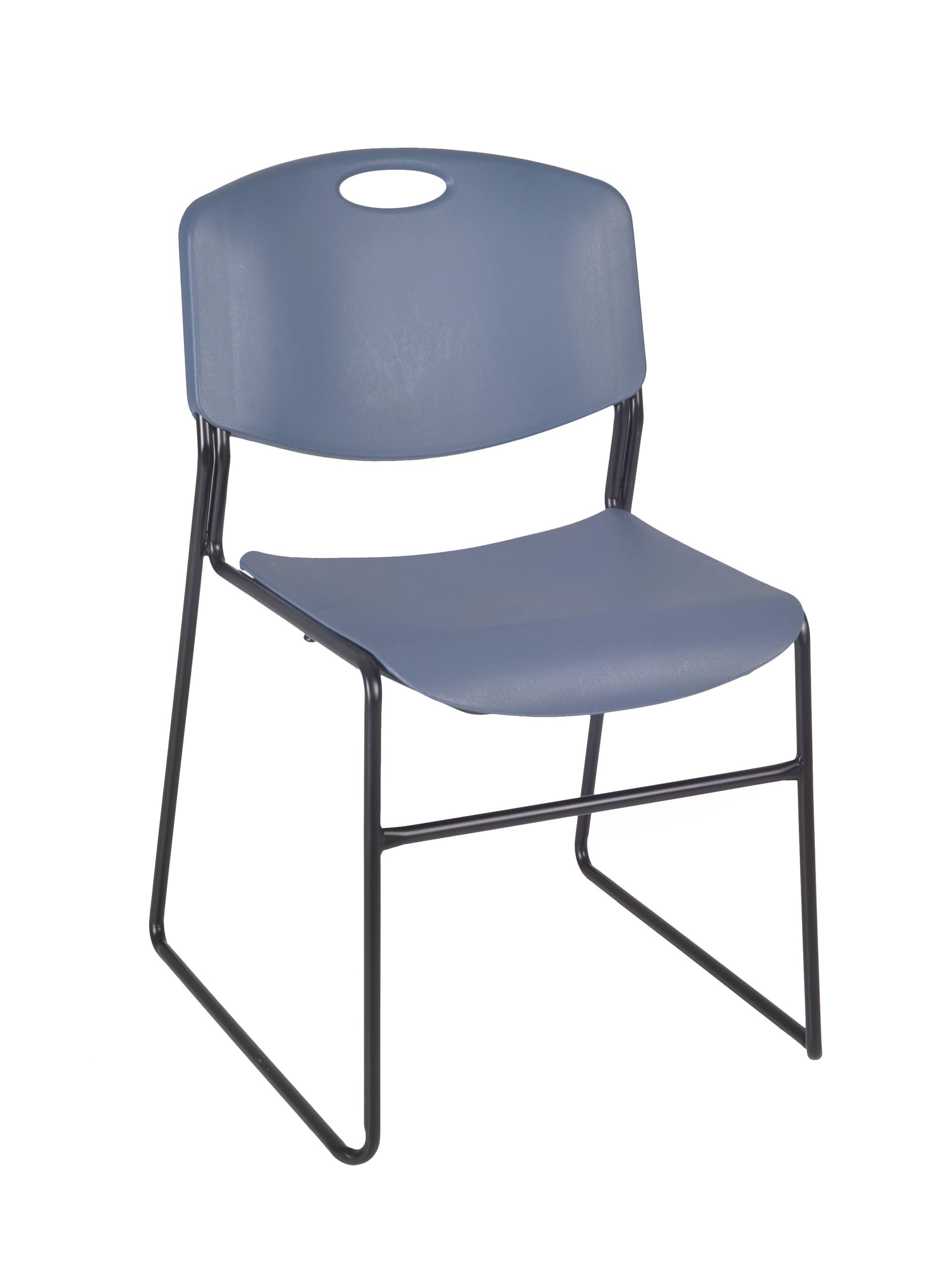 Regency 72x22 x 24x22 Kee Training Table- Grey/ Black u0026 2 Zeng Stack Chairs- Blue
