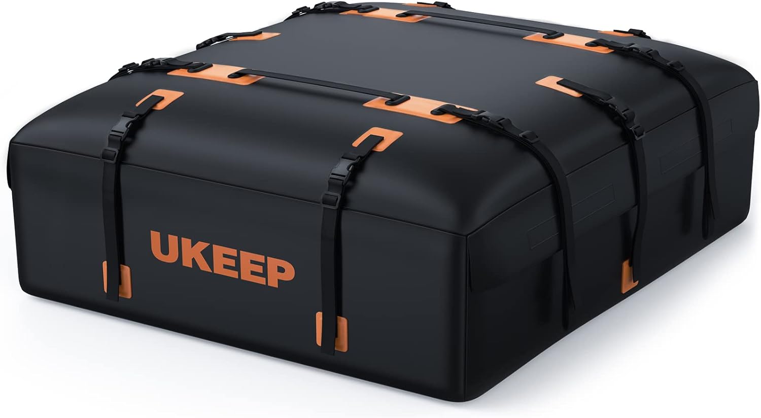 UKEEP Car Rooftop Cargo Carrier Bag, Waterproof Roof Bag 21 Cubic Feet for All Vehicles with/Without Rack-Anti-Slip Mat, 10 Reinforced Straps, 6 Door Hooks, Storage Bag