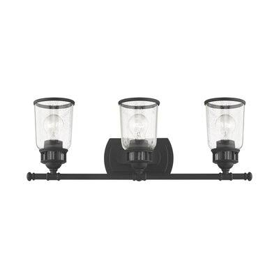 Derrick 3-Light Dimmable Vanity Light Beachcrest Home Finish: Black