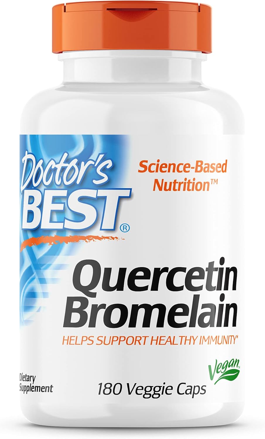 Doctor's Best Quercetin Bromelain, Immunity Support, Heart, Joint & Healthy Respiratory System, Non-GMO, Vegan, Gluten Free, Soy Free,180 VC Pack of 2