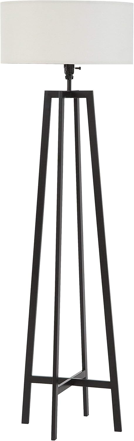 Amazon Brand &ndash; Stone & Beam Deco Black Accordion Arm Wall Mount Sconce Light Fixture with Metal Shade - 20 x 28 x 6 Inches, Dark Bronze with Brass Accent