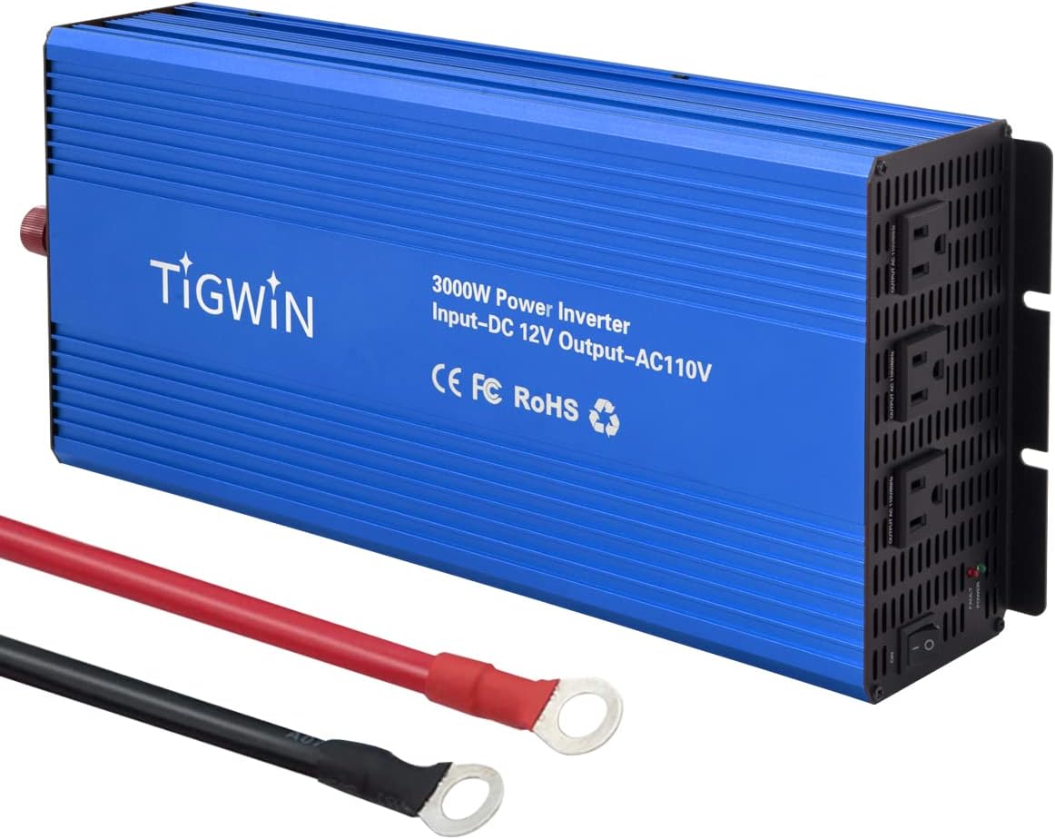 3000W Power Inverter 3000 watts Modified Sine Wave Inverter for Home Car RV with AC Outlets Converter DC 12V in to AC 110V Out(Red)