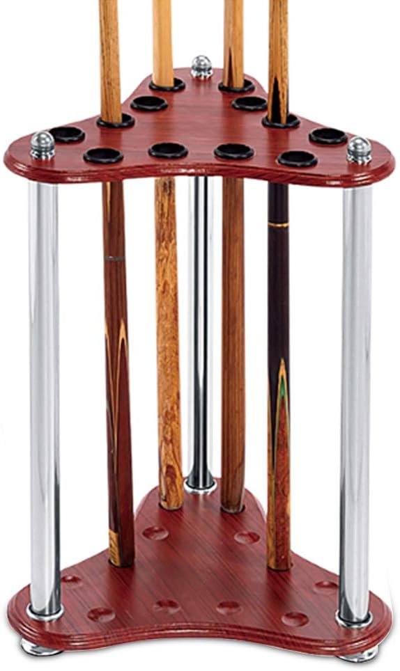 Frjjthchy 12 Pool Billiard Rack Wood Cue Racks Floor Pool Cue Organizers/Stand Pack of 2