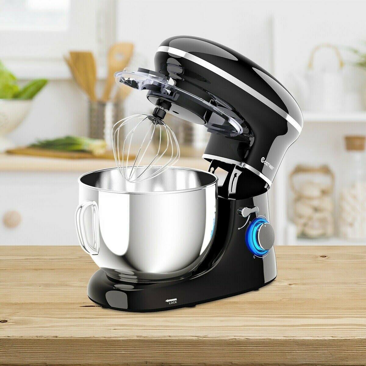 6.3 qt 6 Speed 660W Tilt-Head Food Stand Mixer-Black