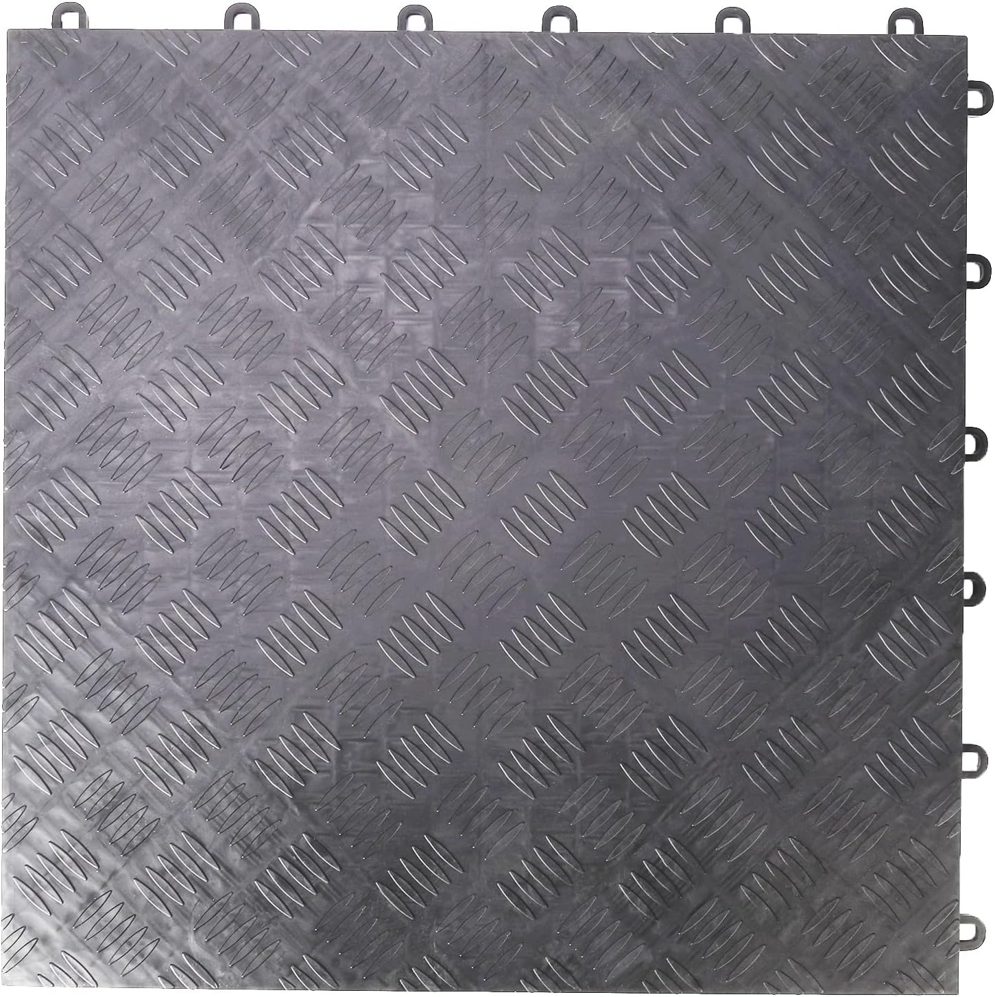 Nisorpa 20Pack Garage Floor Tiles Interlocking Modular Non-Slip Garage Flooring Tile Diamond Plate Plastic Floor Tiles Interlocking for Cars Repair Shop Commercial Parking Floor Mat, 15.7''x15.7''