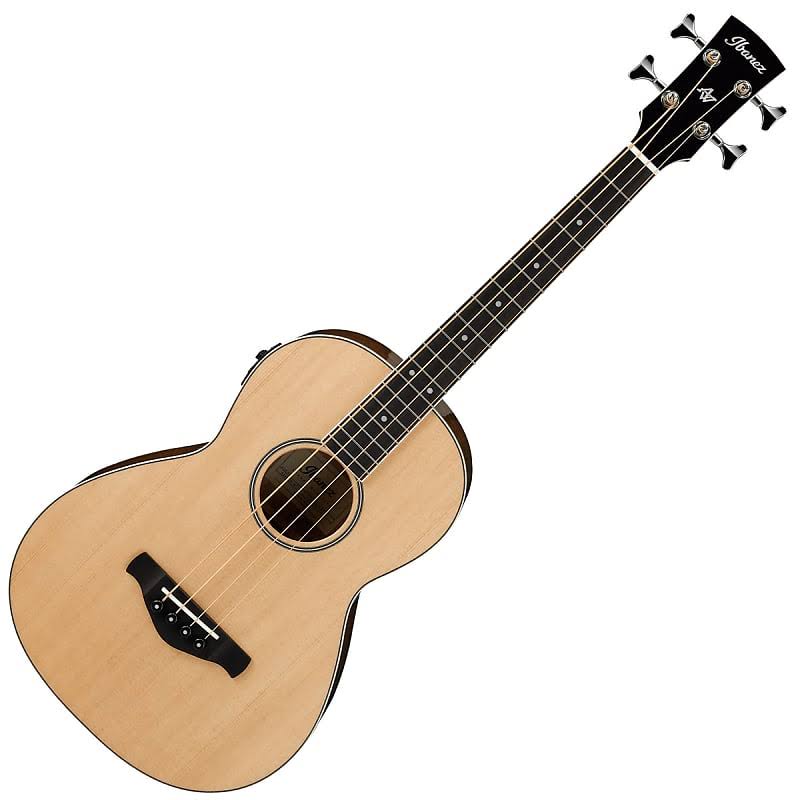 Ibanez AVNB2E Acoustic Electric Parlor Bass, Natural High Gloss