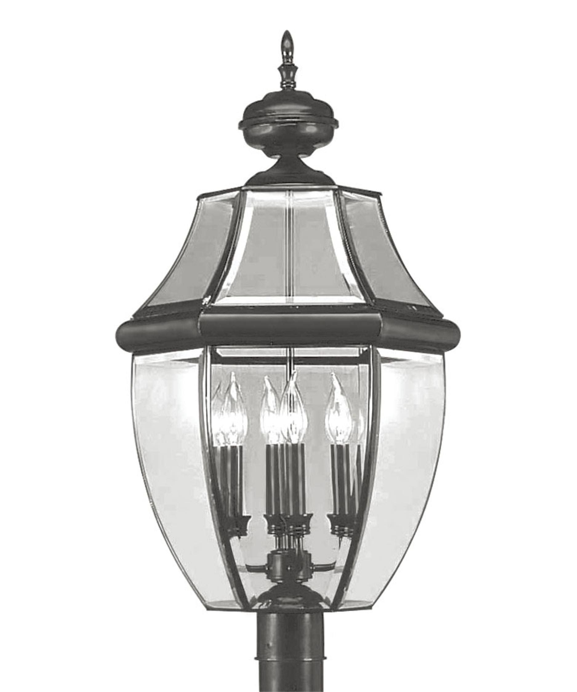 Livex Lighting Monterey 4 Light Outdoor Post Lantern, Black 2358-04