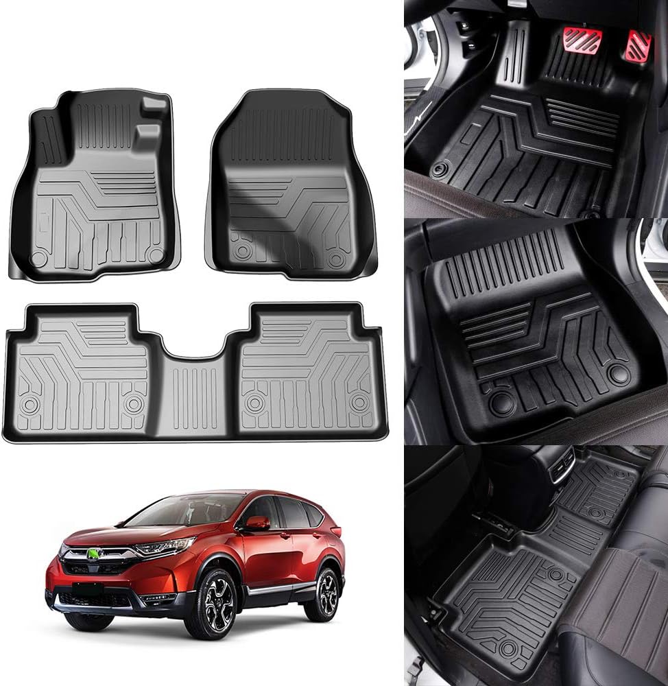 KUST 3D Floor Mats for Honda CR-V 2017 2018 2019 2020 2021 2022 CRV All Weather Floor Carpet Liner 2 Row Liner Set&nbsp;Black