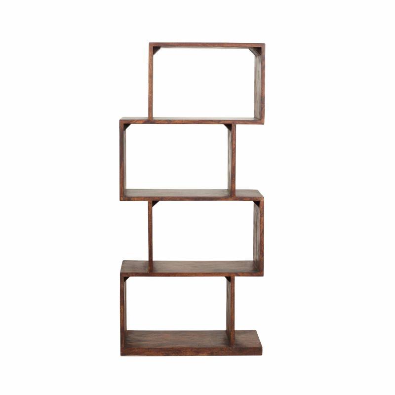 Noble House Hughey Acacia Wood Bookcase, Dark Natural