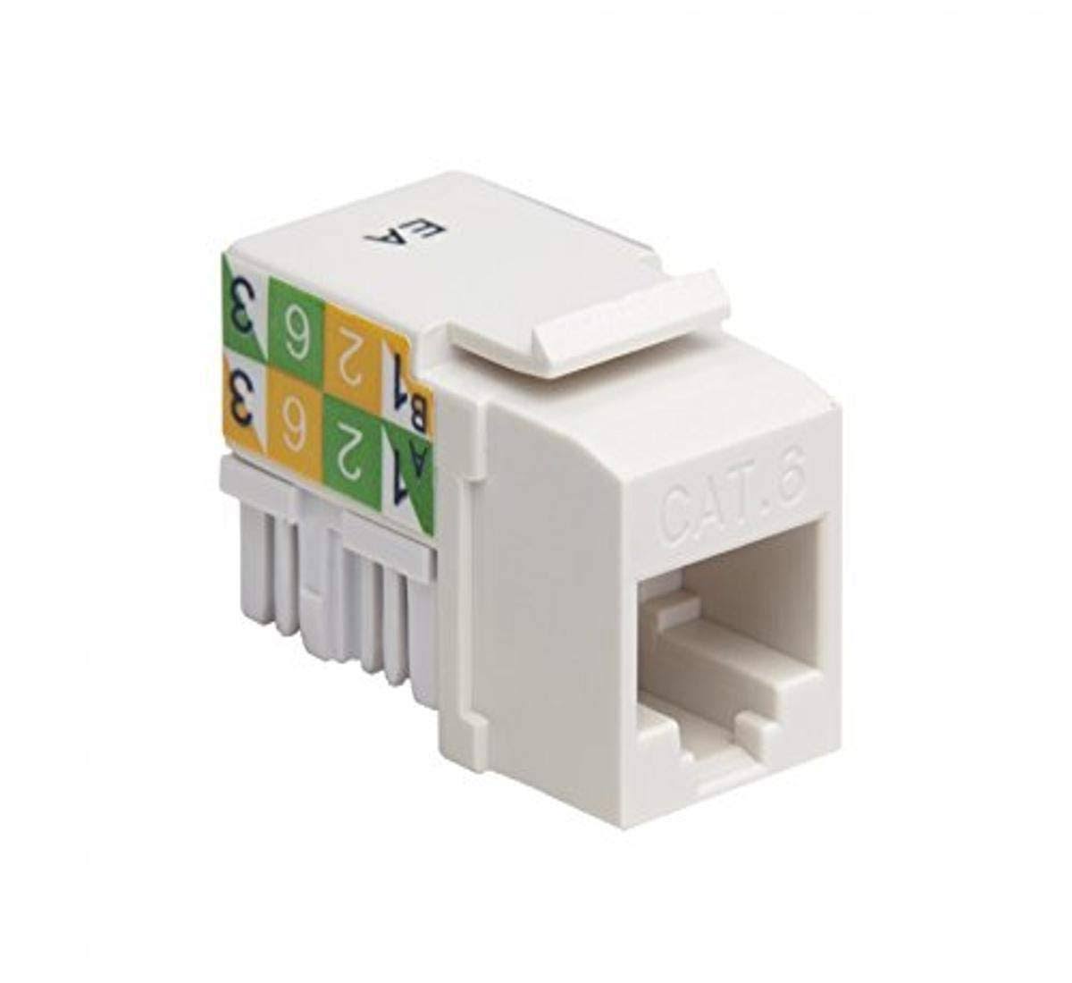 Platinum Tools 726WH-50 Cat6 Keystone Jack - 110 - White - 50 Pack