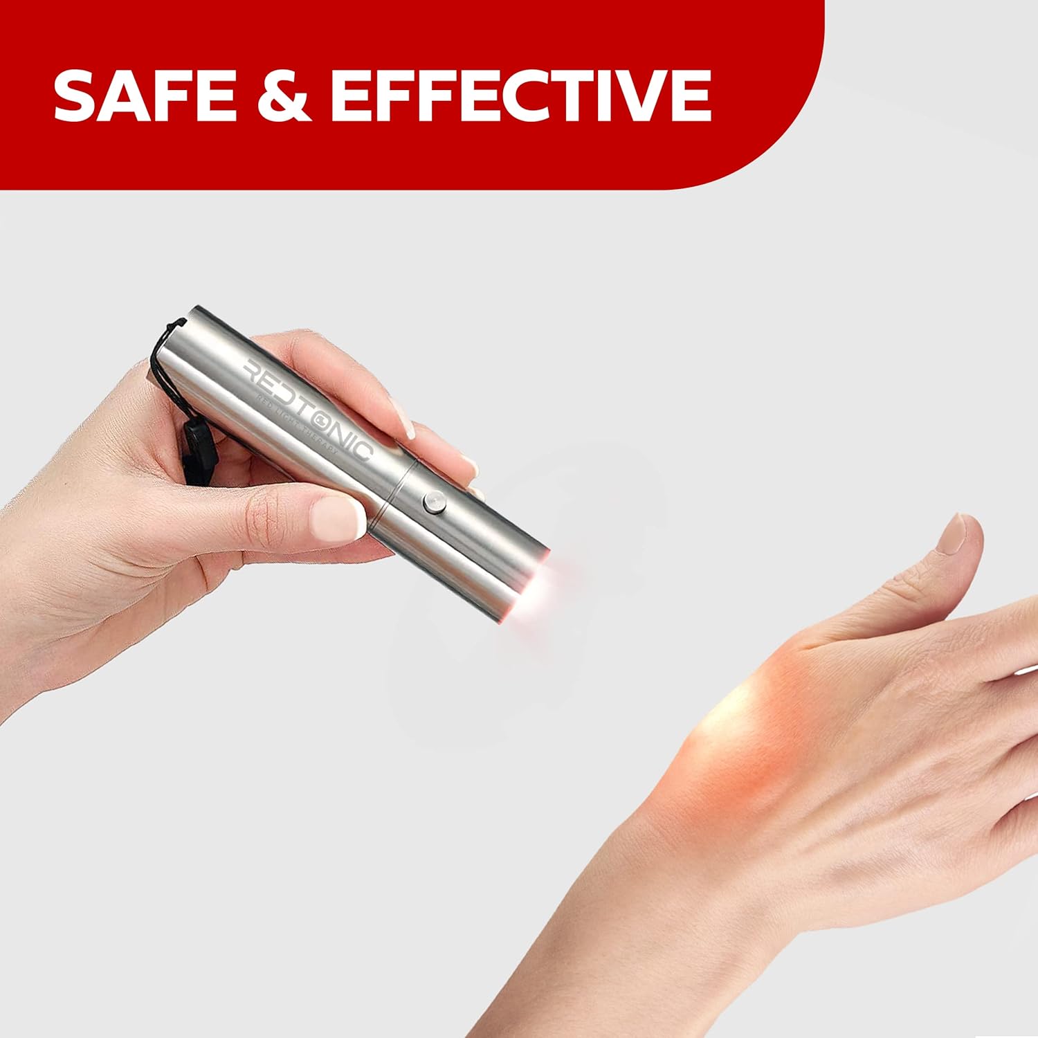 Exerscribe Red Light Therapy for Face and Body Use - RedTonic Handheld LED Infrared Light Device with 630nm, 660nm & 850nm Wavelengths