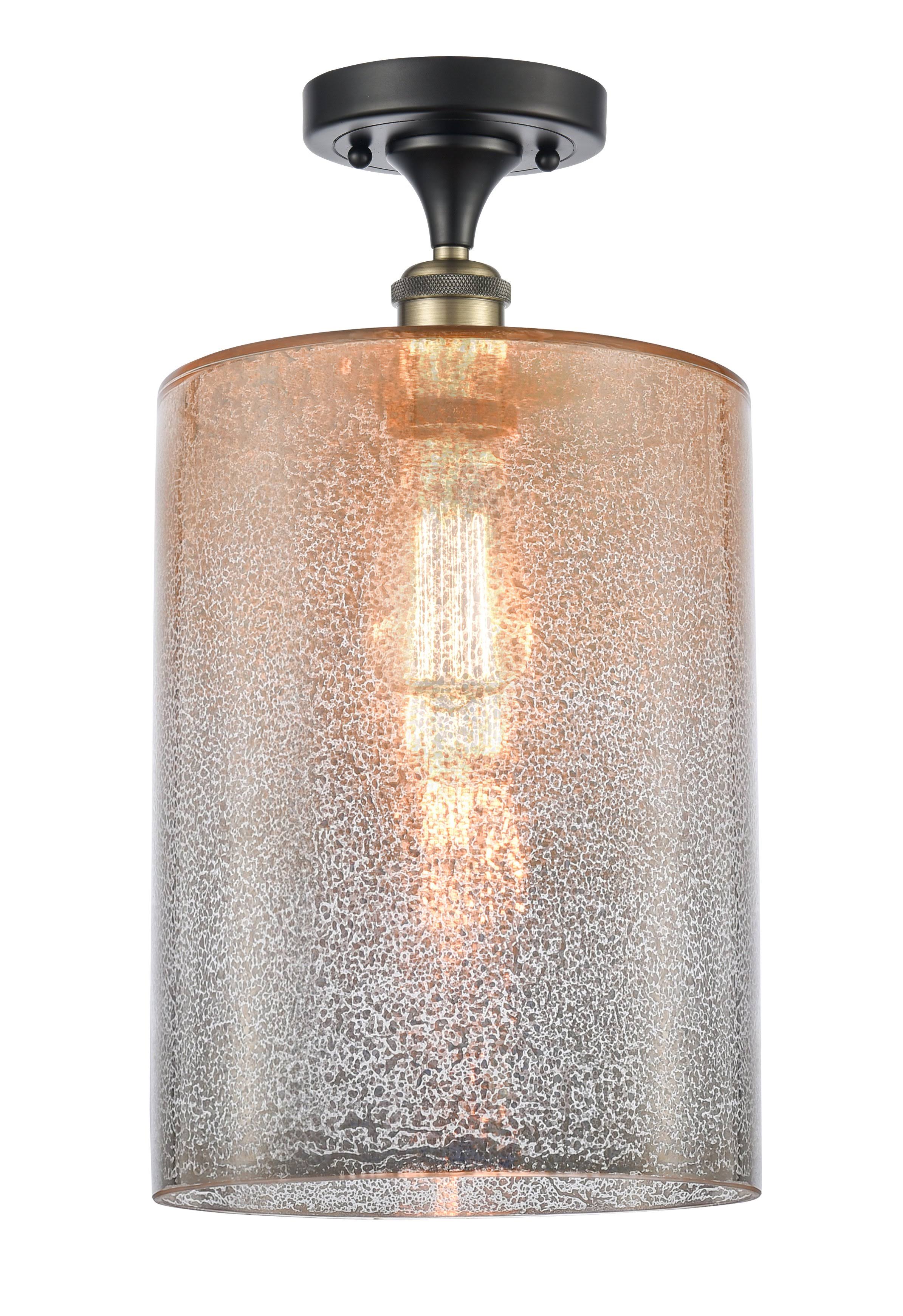 Innovations 516-1C-BAB-G116-L-LED Black Antique Brass Large Cobbleskill 1 Light Semi-Flush Mount