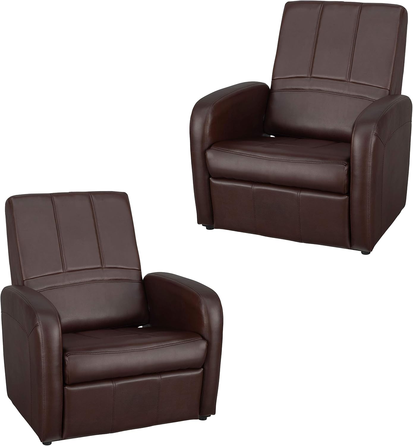 RecPro Charles RV Gaming Chair Ottoman Conversion | Built-in Storage | RV Furniture | Great for Teens | Toffee | 2 Pack