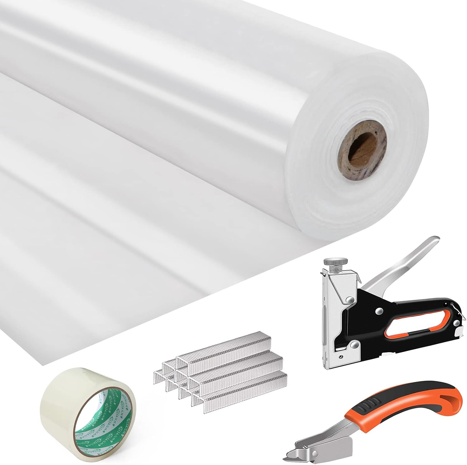 Clear Plastic Sheeting 6mil Vapor Barrier Plastic Sheeting Heavy Duty 5 Year UV Resistant Greenhouse Plastic 12' x 105' Plastic Drop Cloth Vapor Barrier Covering for Crawl Space