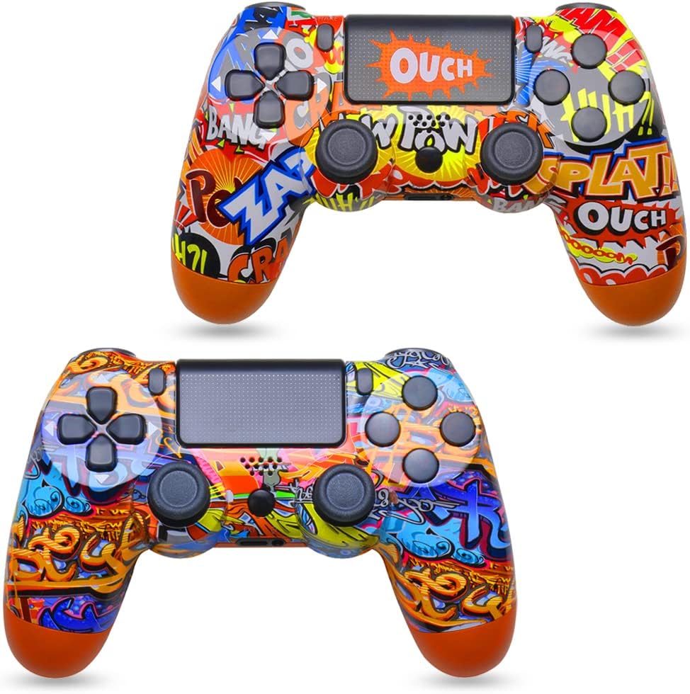 2 Pack COKPAPA Wireless Controller Compatible with PS4 / PS4 Slim / PS4 Pro / PC - Replacement Gamepad Joystick with Charging Cable / Enhanced Dual Vibration for Playstation 4 Pack of 2