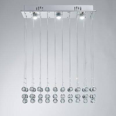 3 - Light Unique Chandelier with Crystal Accents Mercer41
