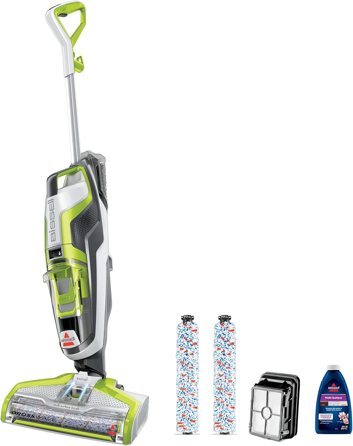 BISSELL CrossWave Floor and Area Rug Cleaner, Wet-Dry Vacuum with Bonus Extra Brush-Roll and Extra Filter, 1785A , Green