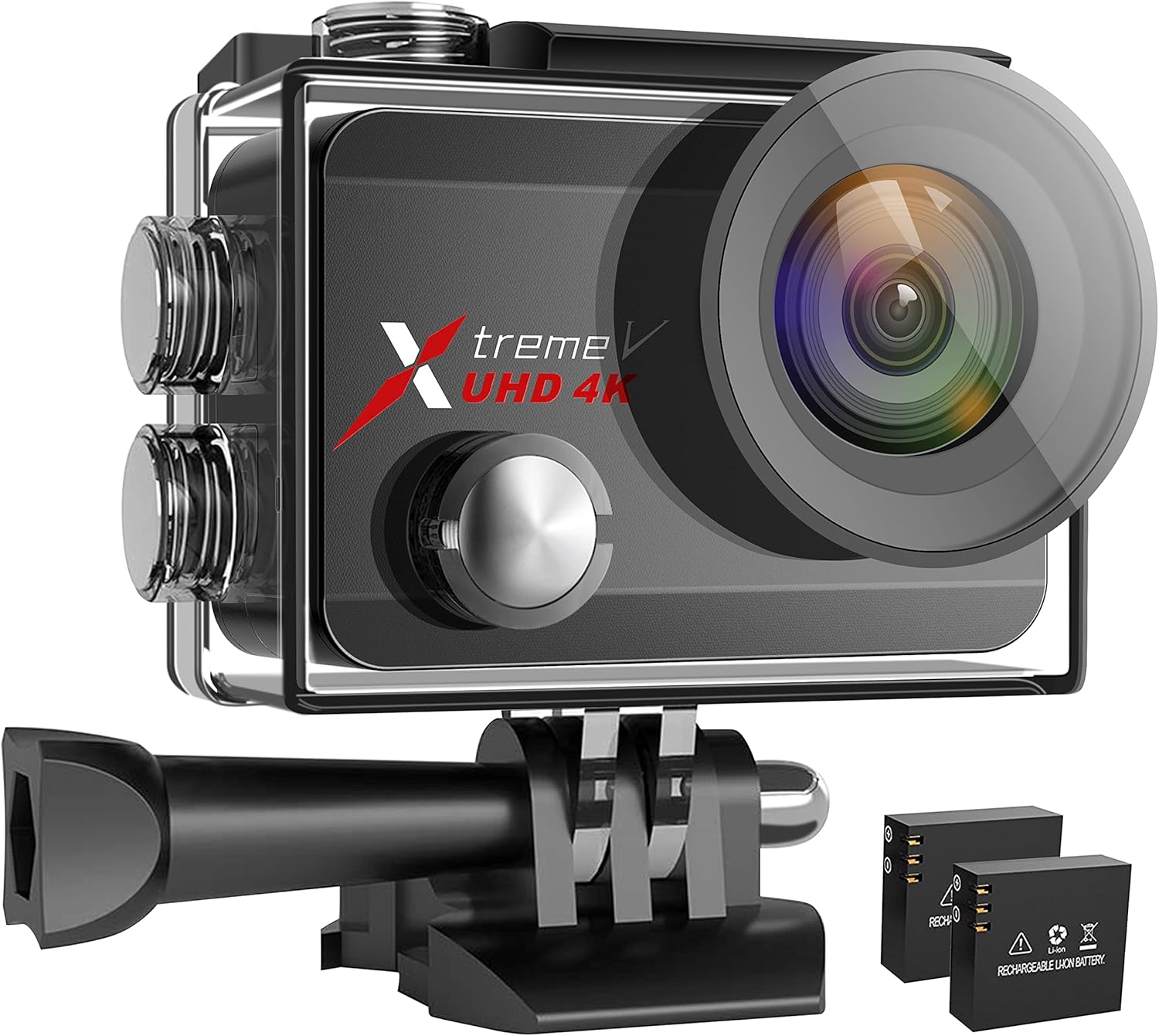 Waterproof Action Camera 4K 60FPS 20MP Underwater Camera Camcorder 40M 170 ° Wide Angle Camera with Touch Screen Stabilizer 2 Rechargeable 1350mAh Batteries and Accessories Kit