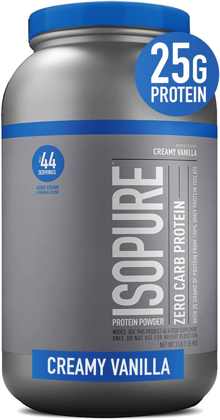 Isopure Whey Isolate Protein Powder with Vitamin C & Zinc for Immune Support, 25g Protein, Zero Carb & Keto Friendly, Flavor: Creamy Vanilla, 3 Pounds (Packaging May Vary) Pack of 2