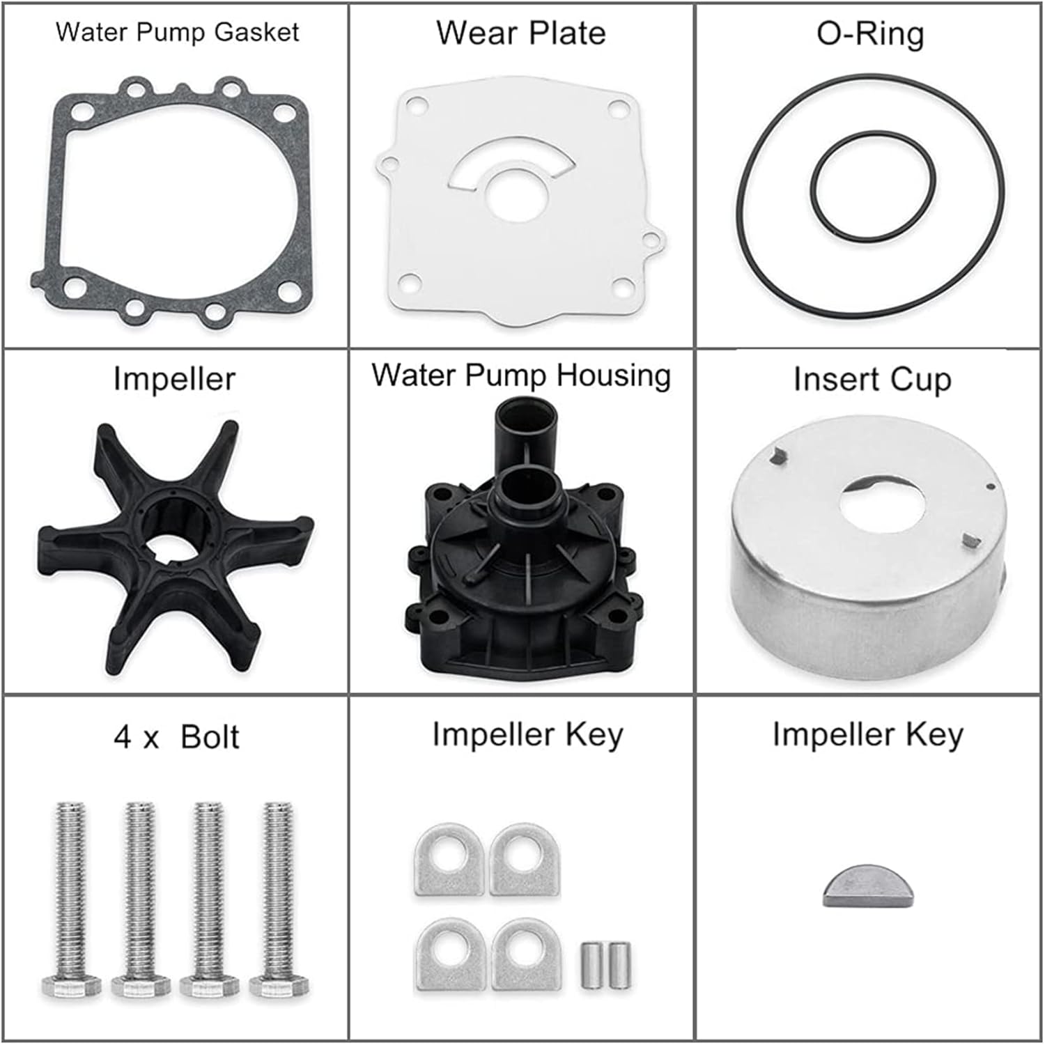 Chuury 61A-W0078-A2-00 Impeller Water Pump Kit with Housing Replaces Yamaha 61A-W0078-A3-00 Outboards 150 175 200 225 250 300 Hp, Sierra 18-3396