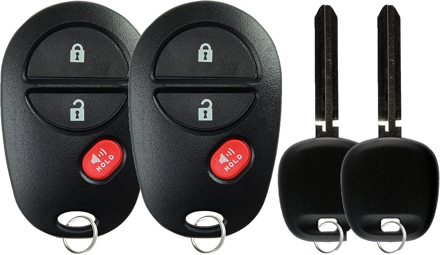 KeylessOption Keyless Entry Remote Control Fob Uncut Blank Car Key For GQ43VT20T (Pack of 2)