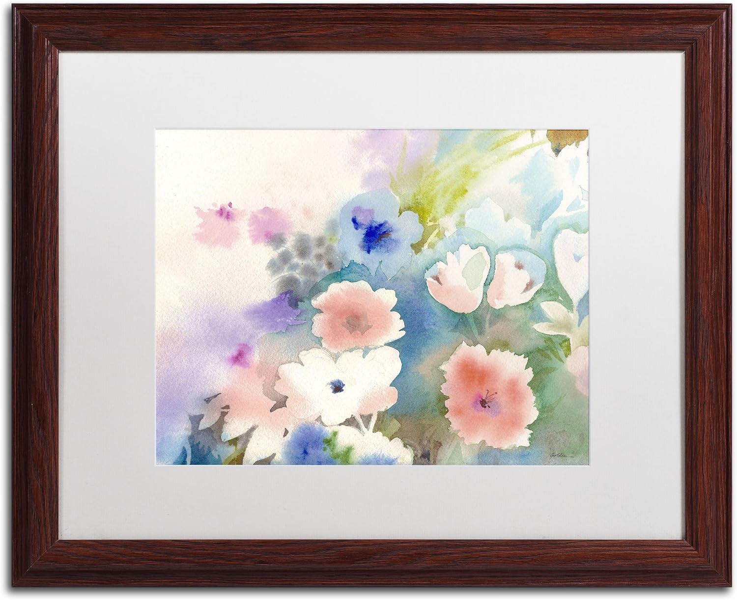Mystic Garden Artwork by Sheila Golden Wood Frame, 16 by 20-Inch, White Matte Pack of 2