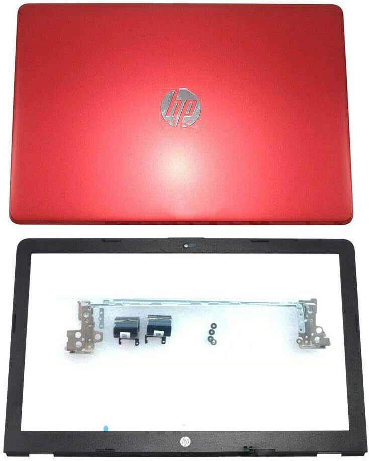 for HP 15-BS234WM 15-BS244WM 15-BS144WM LCD Back Case Lid+Bezel+Hinges+Cover Red Pack of 2