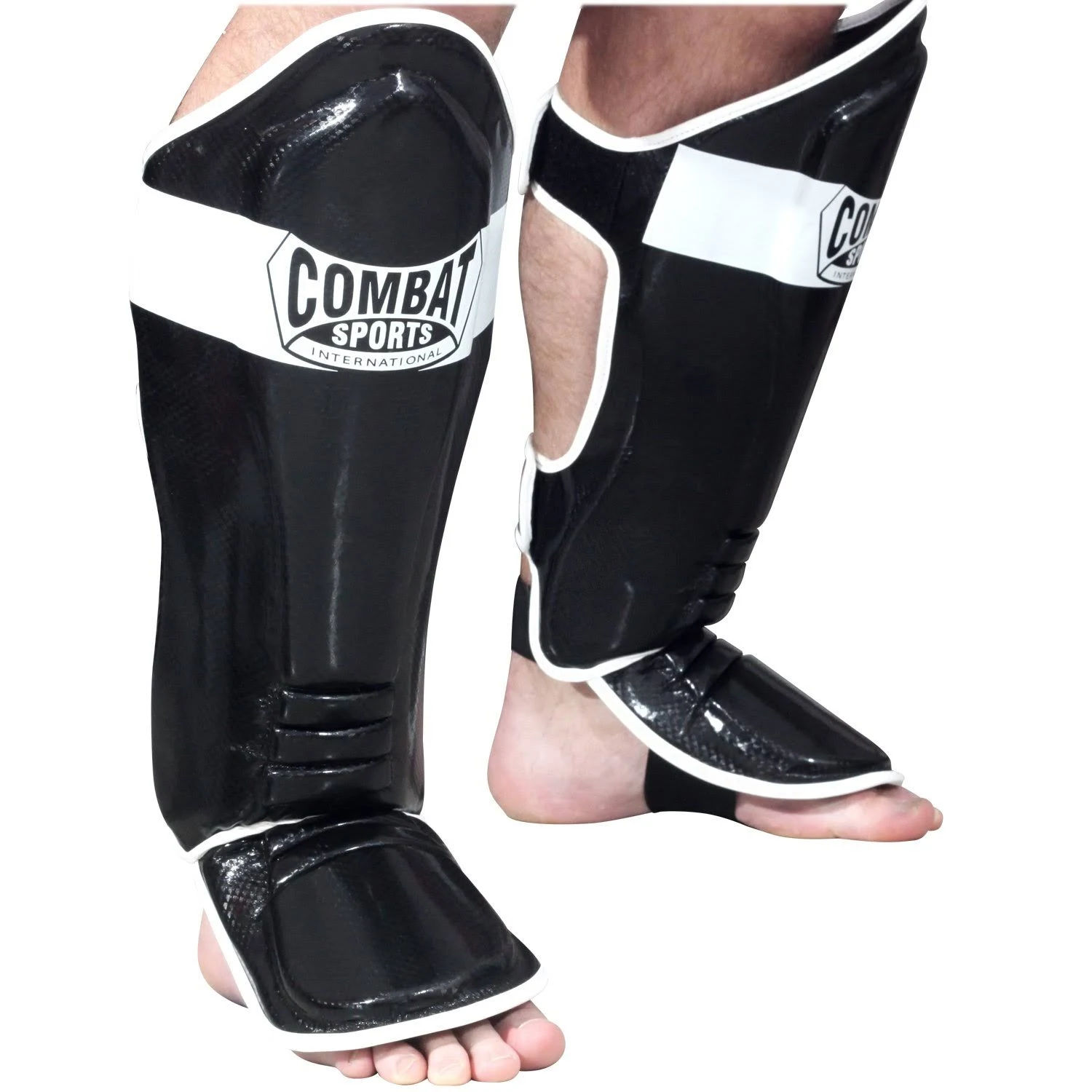 Combat Sports MMA Kickboxing Shin Guards Large Black