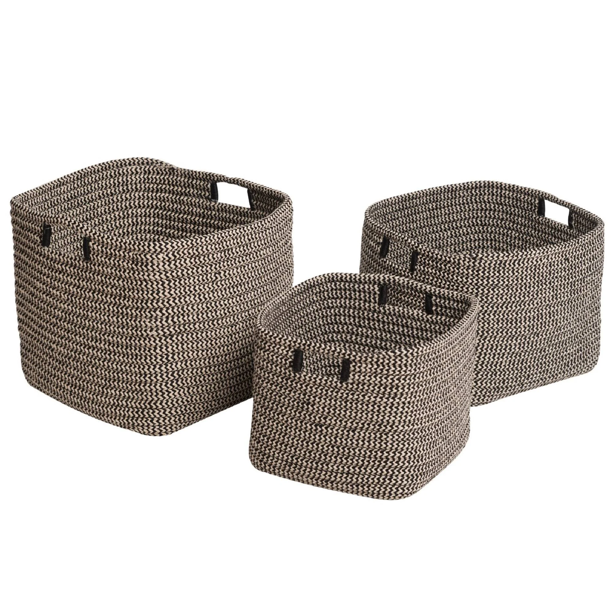 15x22 Black and White Industrial Rectangular Storage Basket - 34235186