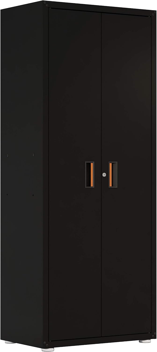 itbe for Home Ready-to-Assemble Garage Two Doors Tall Steel Cabinet (Black and Grey)