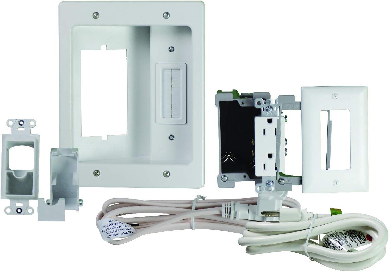 Legrand, Home Office & Theater, In Wall TV Power Kit, White, 6ft Length, HT22U2WHR6 Pack of 2