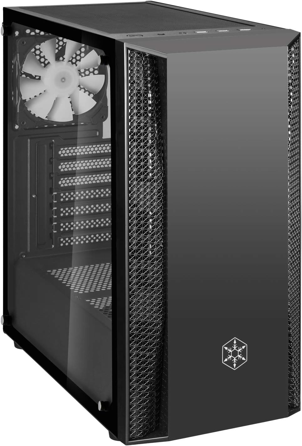 SilverStone Technology FARA B1, ATX, Micro-ATX, Mini-ITX, Black Color with Lightly Tinted Tempered Glass Side Panel Included for displaying Your Uniquely Built System, Black/Glass, SST-FAB1B-G