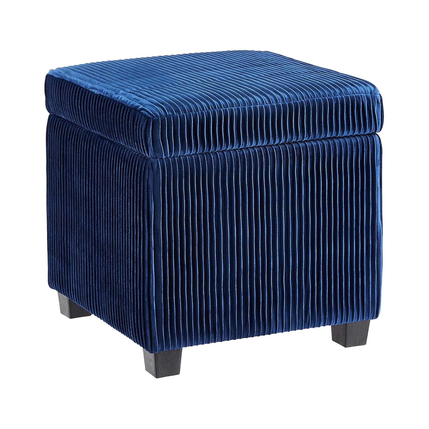FIRST HILL FHW WFO016BLUE High End Navy Classy Tufted, Accents Storage Ottoman
