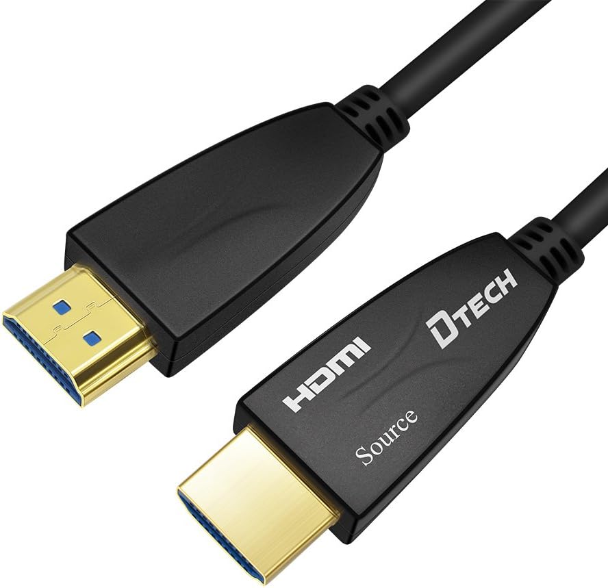 DTECH 25 Feet Fiber Optic HDMI Cable 4K 60Hz 18Gbps HDR 444 422 420 Sub-sampling High Speed in-Wall Rated (8 Meter, Black)