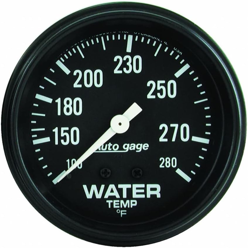 AutoMeter Water Temparature Gauge 2 5/8in Mechanical 100-200 &deg;F - Black
