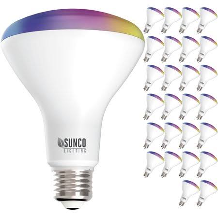 Sunco Lighting 26 Pack WiFi LED Smart Bulb, BR30, 8W, Color Changing (RGB u0026 Cct), Dimmable, 650 Lm - No Hub Required, Fits 5