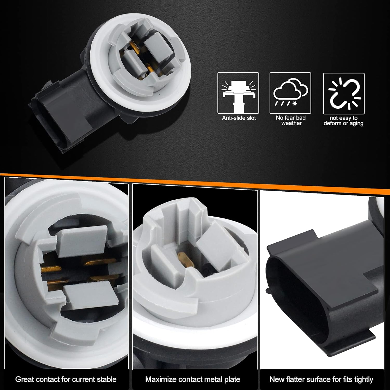 HERCOO Turn Signal Tail Light Socket Tail Lamp Lights Wiring Harness Plug Connectors Holder Compatible With Dodge Ram 1500 2009-2020 Ram 2500 3500 2010-2020, Pack of 2