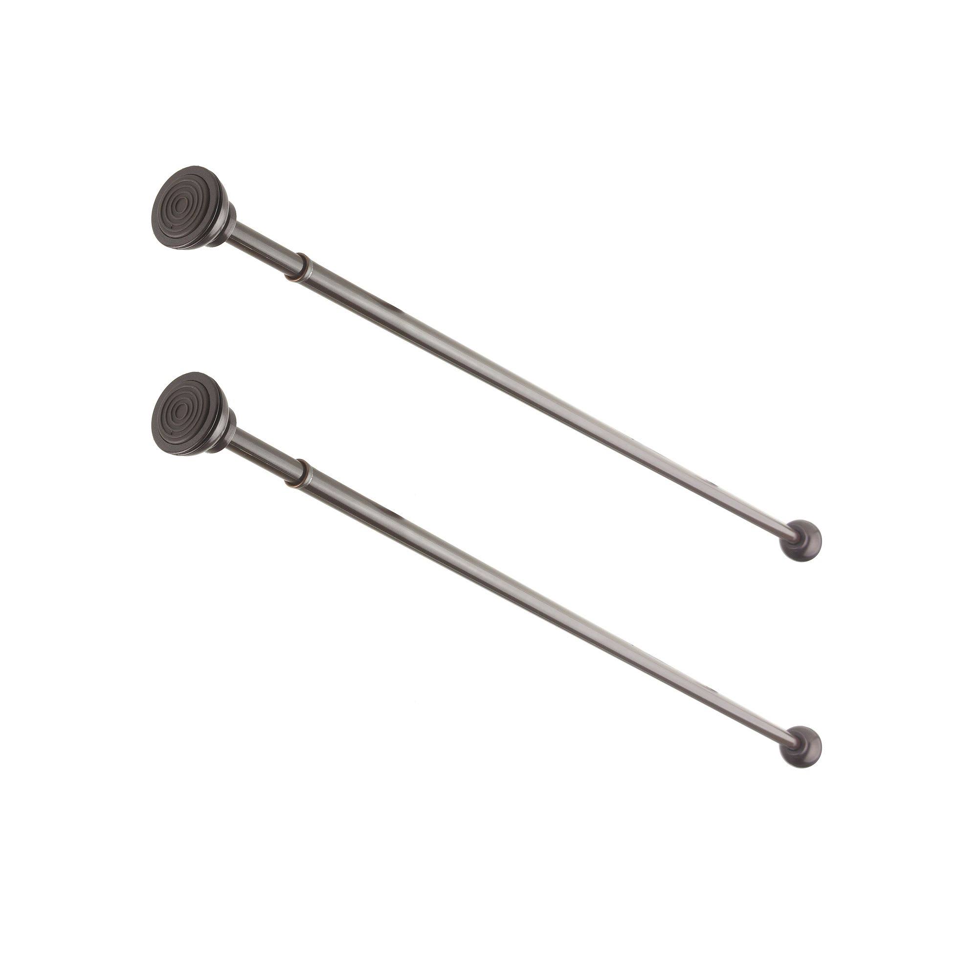 Rod Desyne 2-Pack 7/16x22 Decorative Spring Tension Rod, Brown, 24-36