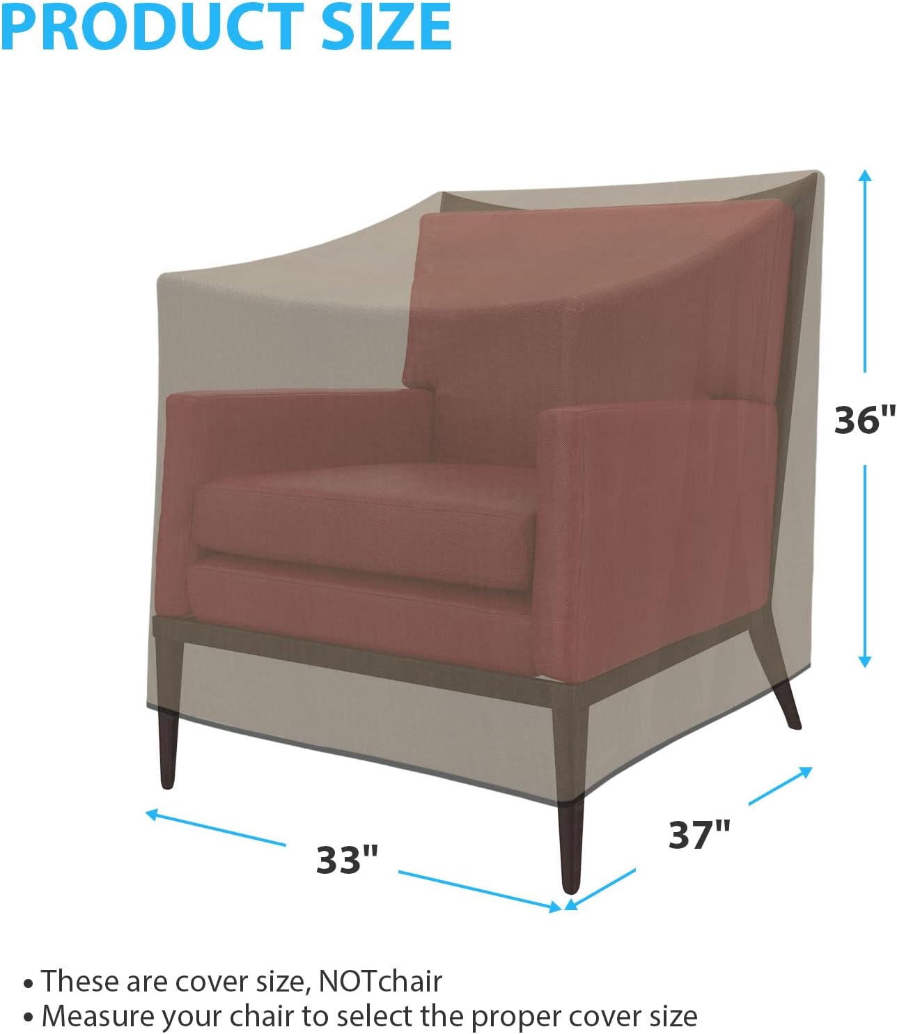 Patio Chair Covers, 600D Heavy-Duty and Outdoor Lawn Patio Furniture Covers, Protective Cover for Outdoor Garden Lounge Chair, 33.5