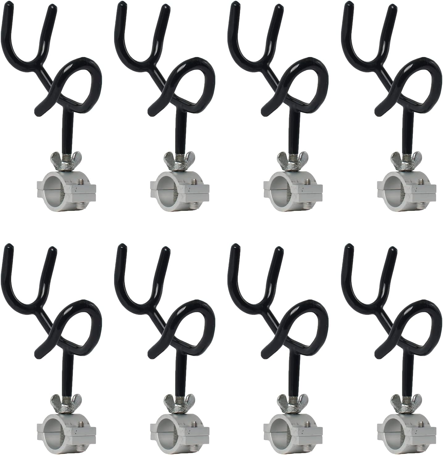 NovelBee 8pcs of 25 Degree Sure Grip Steel Fishing Rod Holder for Rails 1-1/6