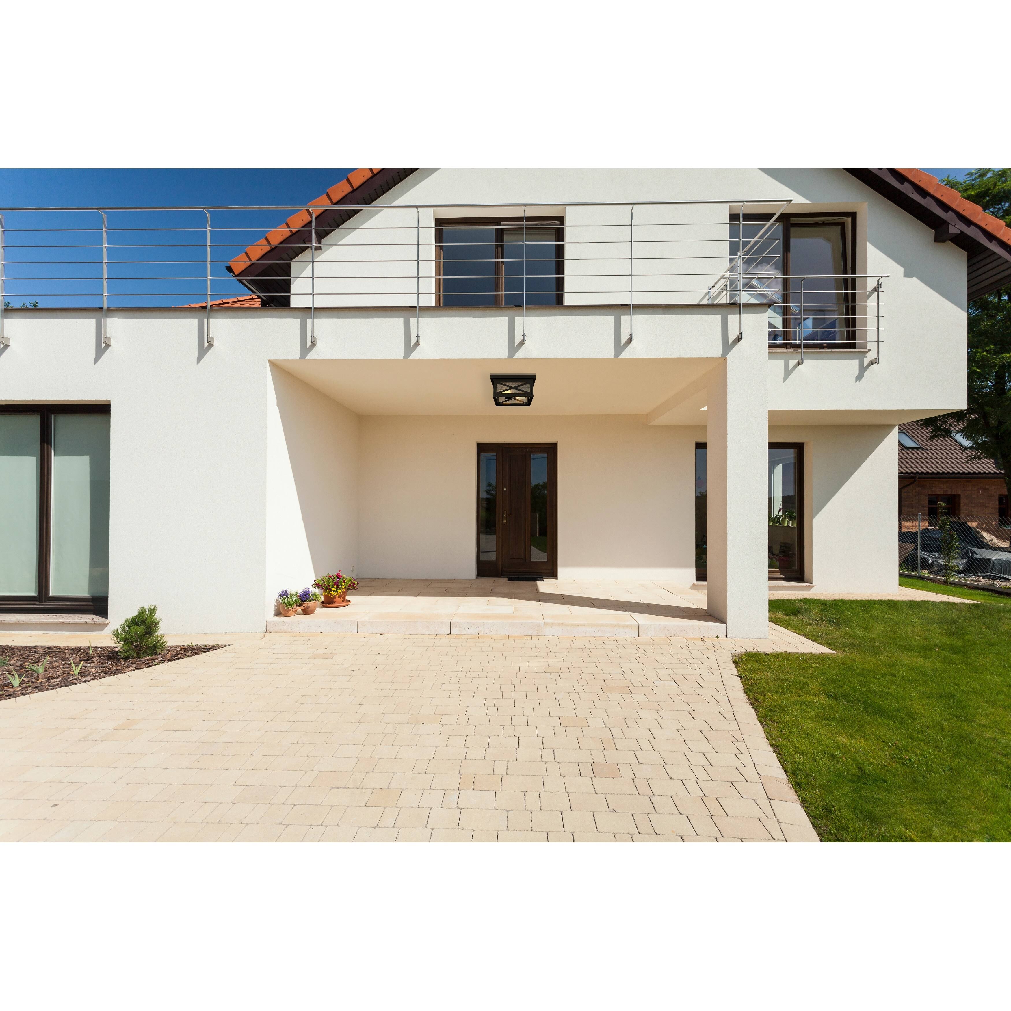 Z Lite 2 Light Outdoor Flush Ceiling Mount Fixture 583F BK (Black)